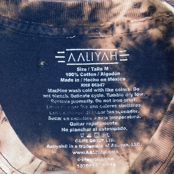 Pre Owned Aaliyah - Bleached Longsleeve - 2010s Medium Vintage T-Shirt - Picture 3 of 9